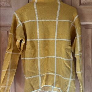 Max Studio Mustard Plaid Sweater